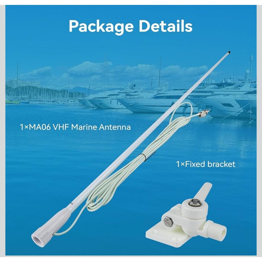 RETEVIS MA06 VHF Marine Antenna 100W 3.5dBi Gain 1.1M 43.3in White SL16J PL259 - Picture 7 of 16